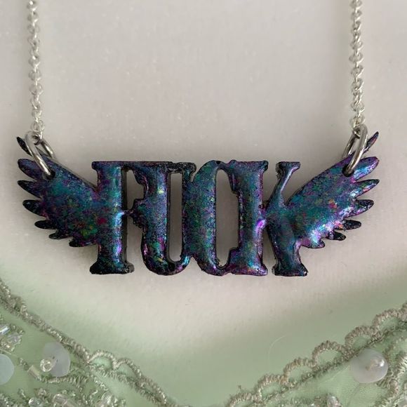 *SALE* NWT Flying F@ck Necklace 24” Chain - Picture 3 of 12